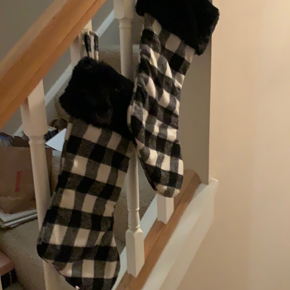 Black & white check stockings